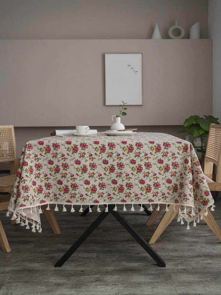 Floral Print Tassel Decor Tablecloth
       
              
              From GBP£2.75      
  ... | SHEIN