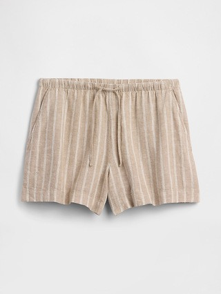 4" High Rise Pull-On Linen-Blend Shorts | Gap Factory