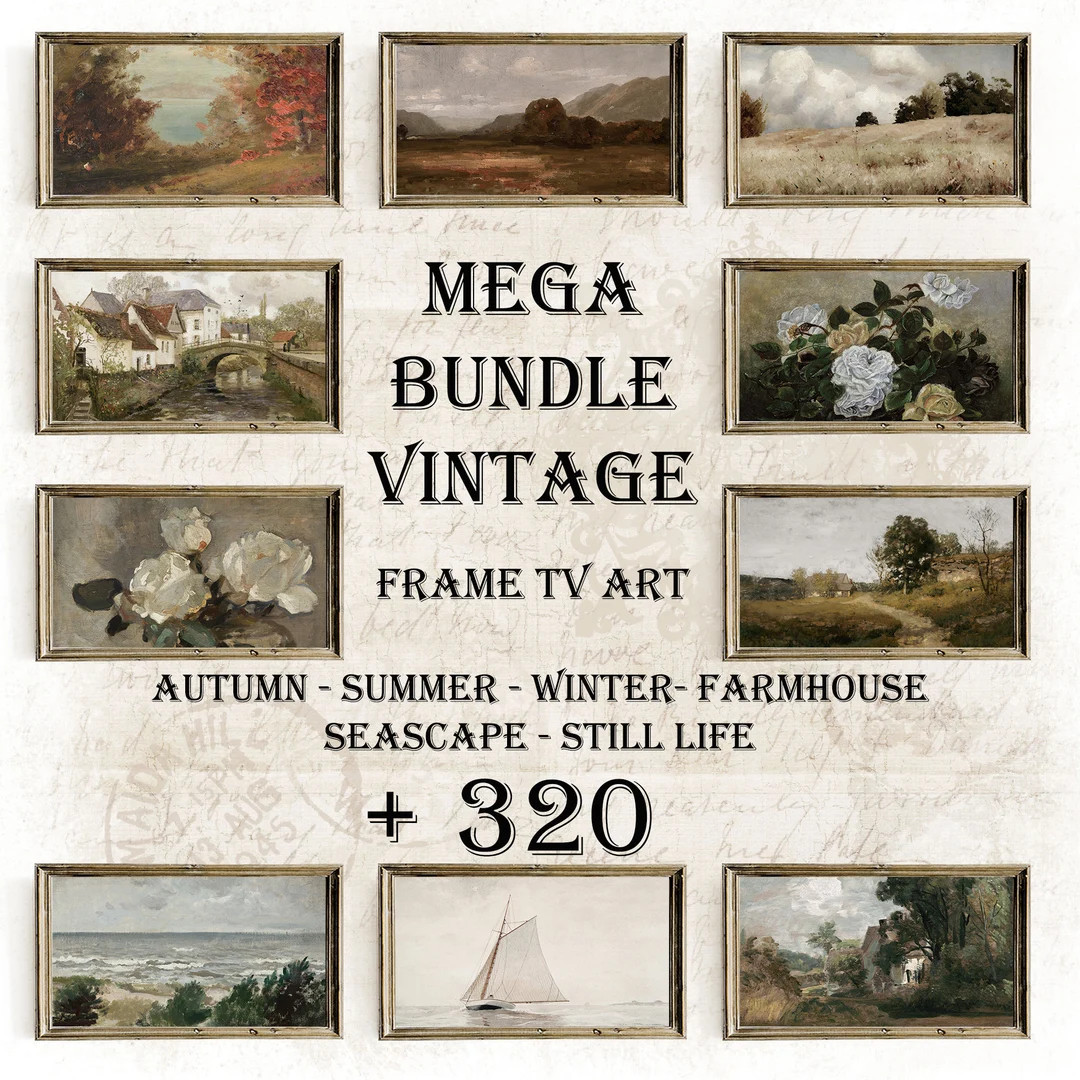 Samsung Frame Tv Art Vintage, Frame TV Art Set of +320, Vintage Collection, Famous Art, Mega Bund... | Etsy (US)