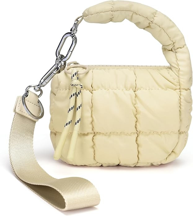 Mini Quilted Wristlet Bag for Women, Puffer Handbags,Evening Bags,Charm Lipstick Bag,Cute bag Cha... | Amazon (US)