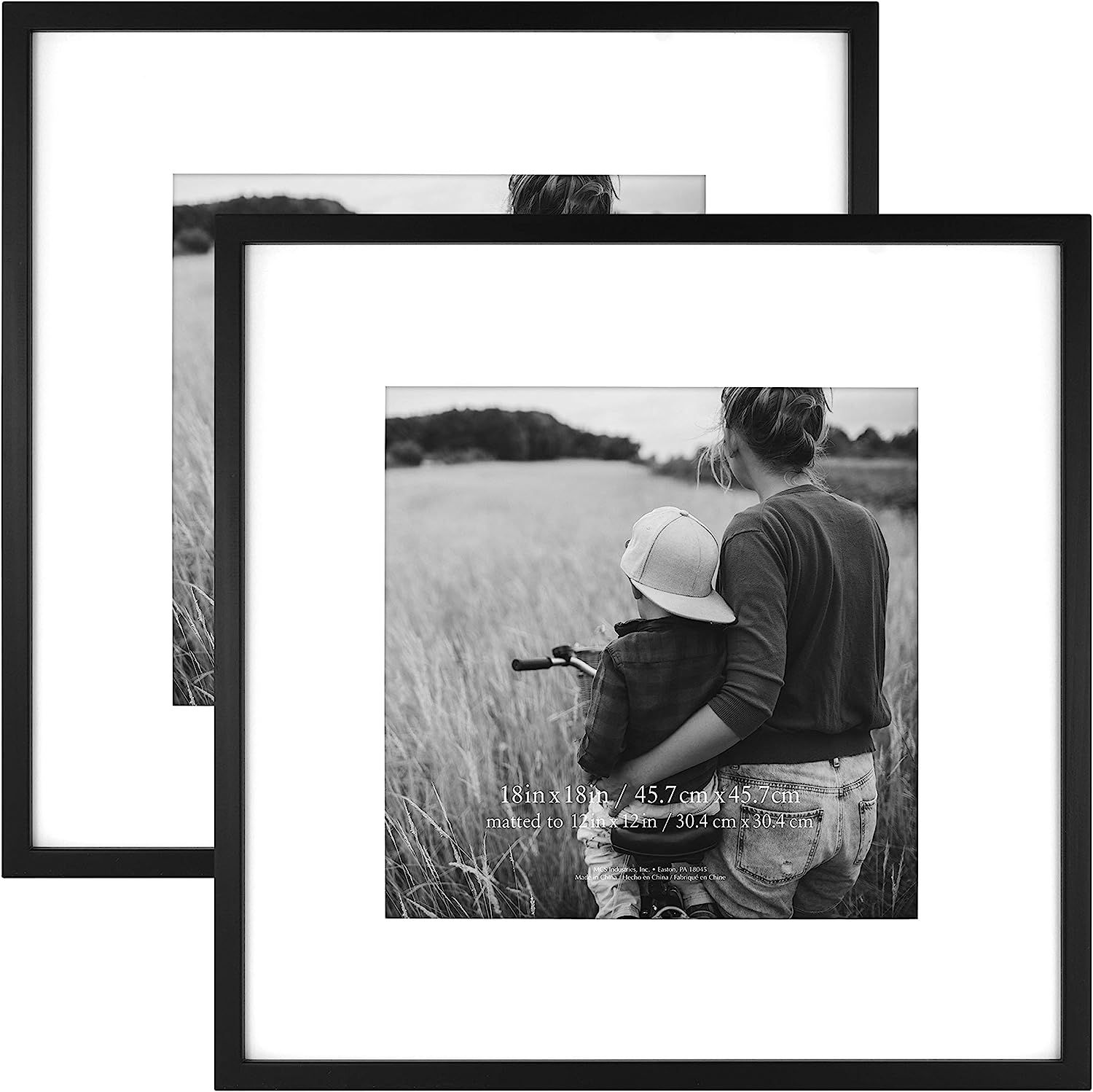 MCS East Village Frame, Black, 18 x 18 in matted to 12 x 12 in, 2 pk | Amazon (US)