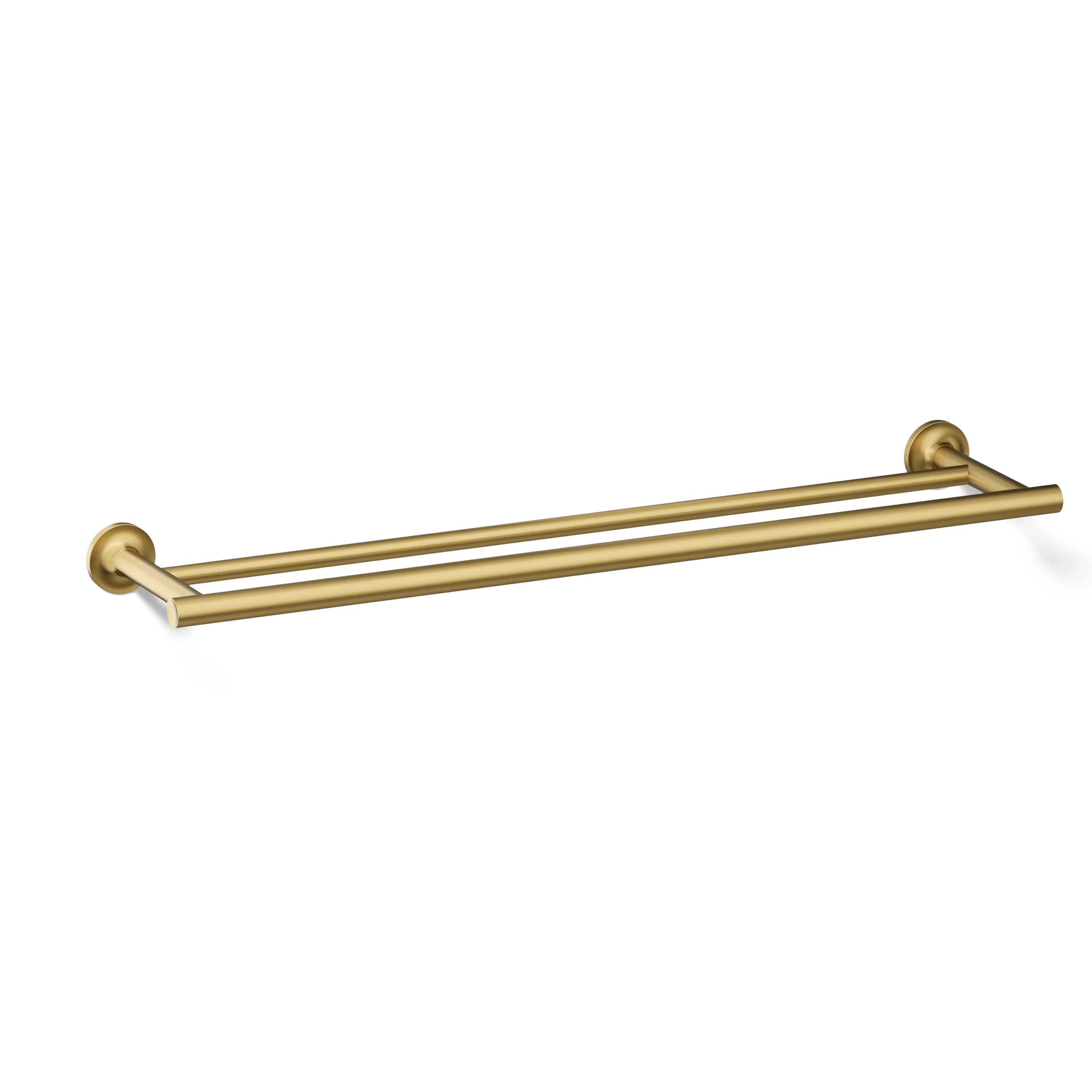 Kohler Purist 24 inch double towel bar in Vibrant Brushed Moderne Brass