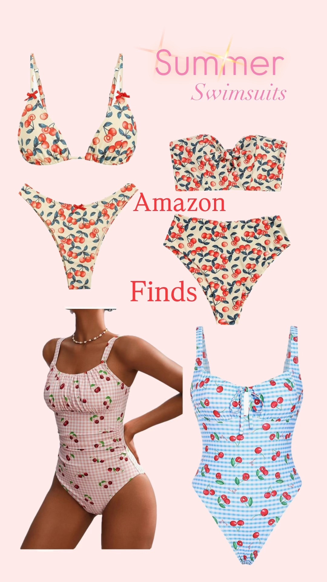 Amazon swimsuit finds! Perfect for 4th of July!🍒❤️