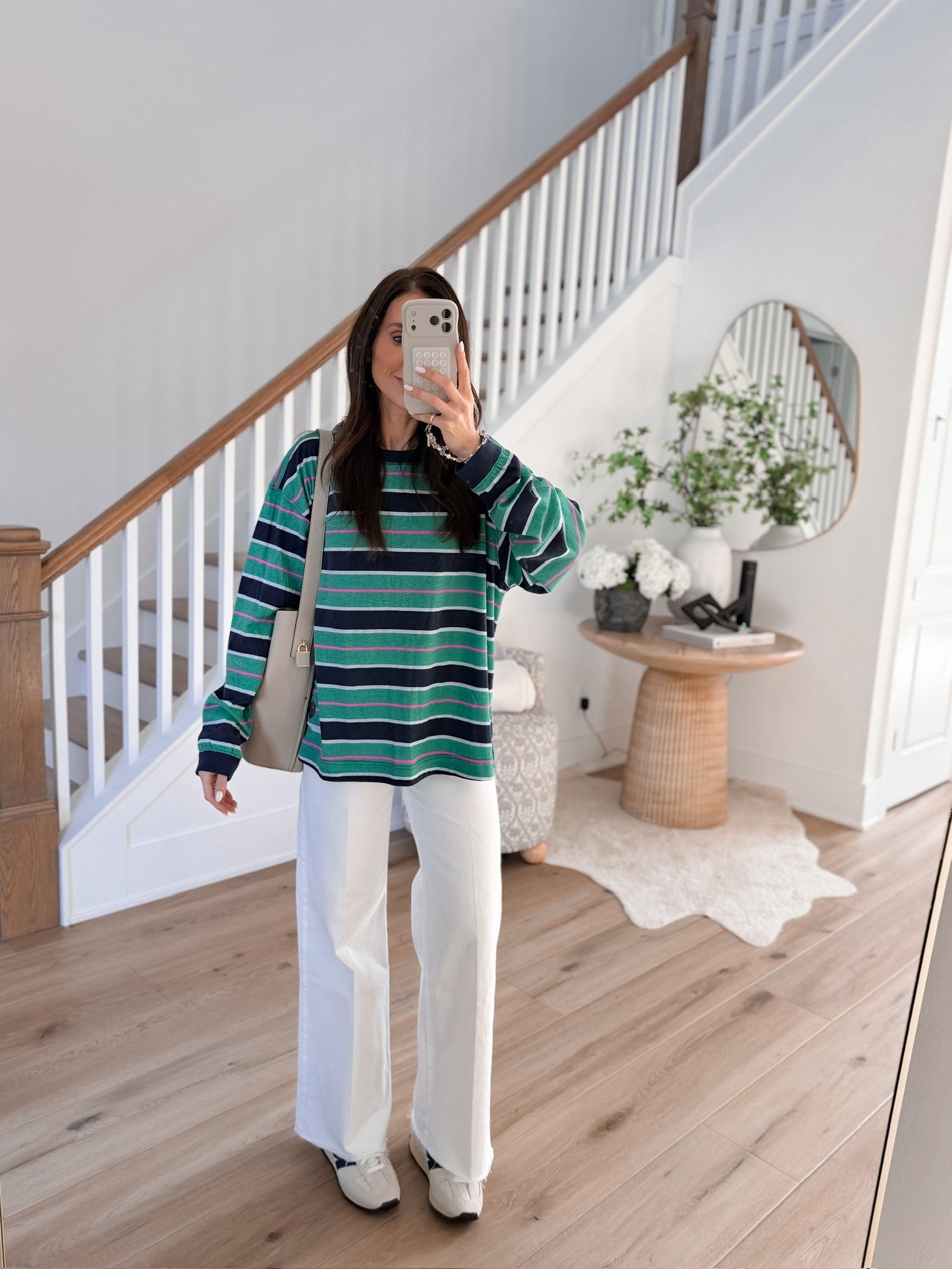 Casual outfit, striped long sleeve tee shirt, mom outfit inspo, running errands outfit, annabrstylee

#LTKgrwm #LTKSeasonal #LTKootd