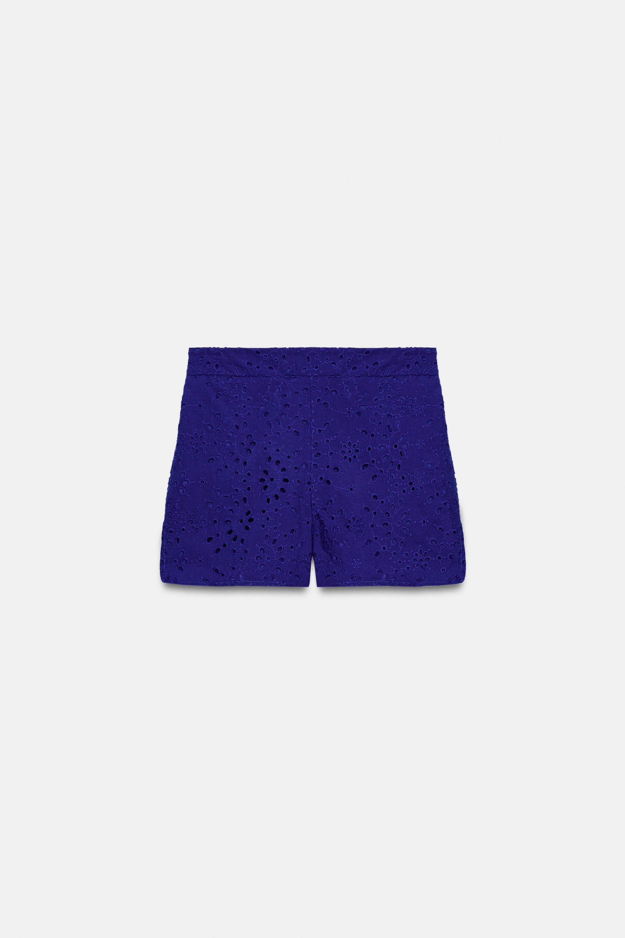 EMBROIDERED EYELET SHORTS | Zara US