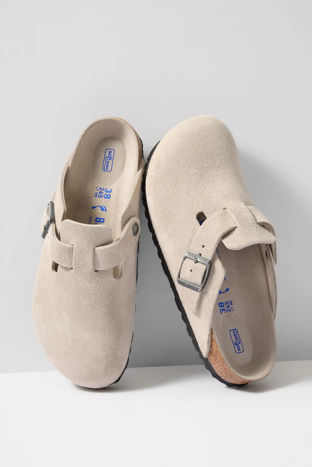 BIRKENSTOCK Women's Boston Soft Footbed Shoes, Size 40, Taupe | Evereve