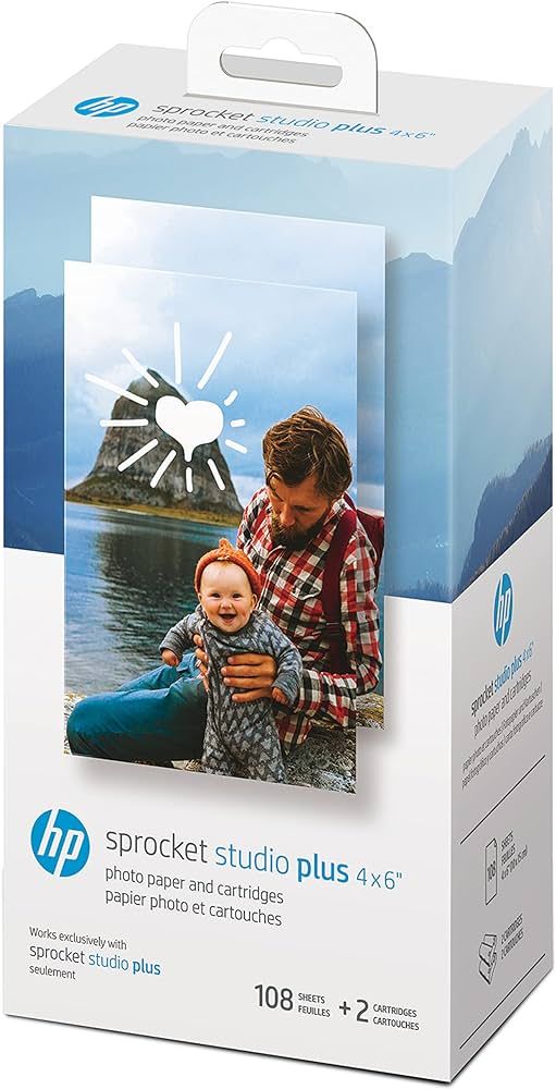 HP Sprocket Studio Plus 4 x 6” Photo Paper and Cartridges (Includes 108 Sheets and 2 Cartridges... | Amazon (US)