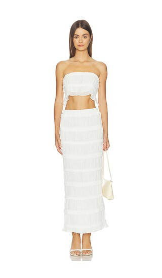 MORE TO COME Marjane Maxi Skirt Set in White. - size XXS | Revolve Clothing (Global)