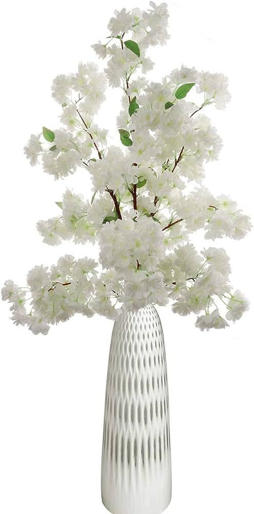 Larskilk White Cherry Blossom Flowers, Three 30 Inch White Blossom Stems, Wedding, Party, Event, ... | Amazon (US)
