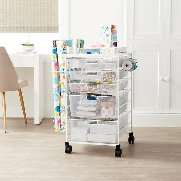 Elfa Gift Wrap Cart Platinum | The Container Store