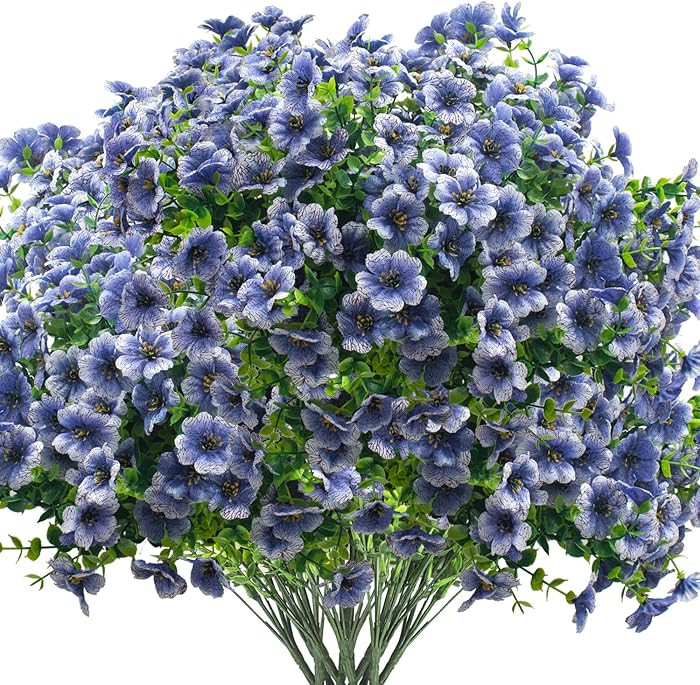 Grunyia Artificial Fake Flowers for Outdoor Spring Decoration, 16 Bundles Faux Silk Colorful Dais... | Amazon (US)