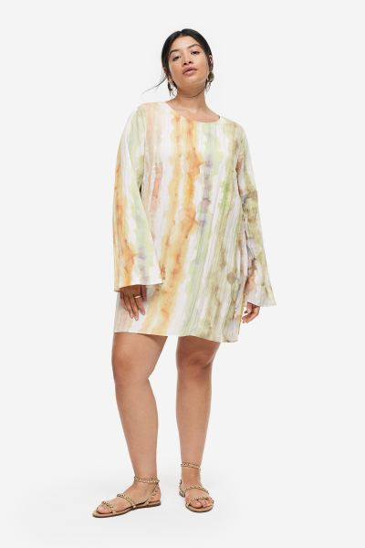 Crinkled Dress - Lime green - Ladies | H&M US | H&M (US, CA, MX)