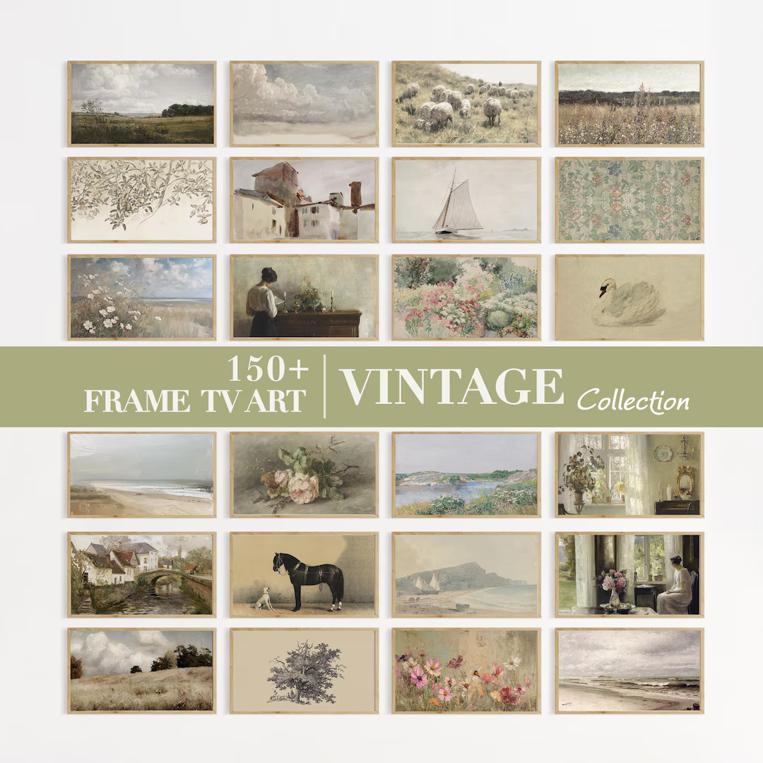 Vintage Frame TV Bundle | Neutral Frame TV Art Set Download | French Country Decor | Samsung Fram... | Etsy (US)