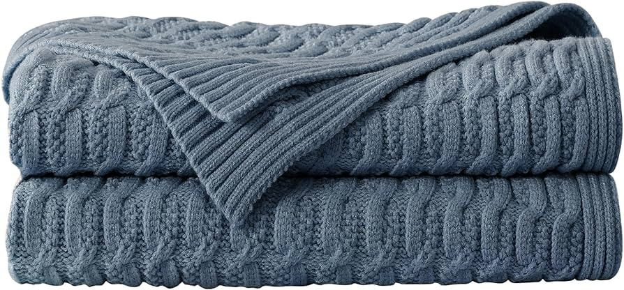 WDCOZY Cable Knit Throw Blanket \u2013 Super Soft, Warm & Lightweight Knitted Jacquard Throw Blan... | Amazon (US)