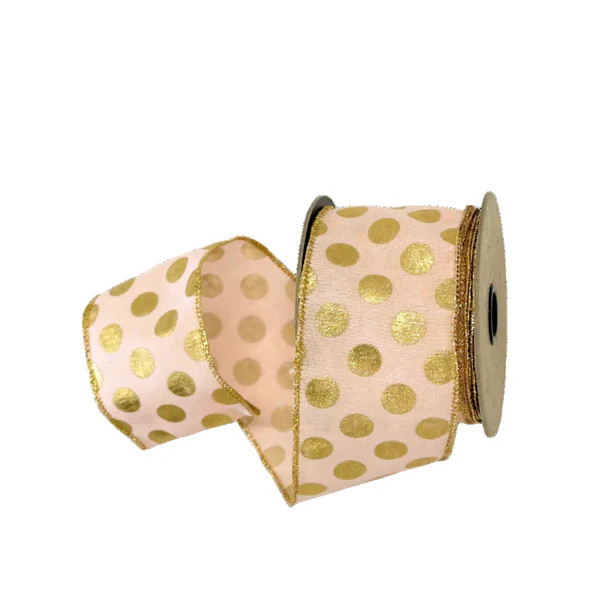 Polka Dot Ribbon 2.5" Pale Pink | Fig and Dove