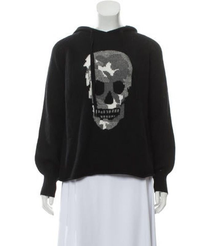 Skull Cashmere Wool Hooded Sweater w/ Tags Black Skull Cashmere Wool Hooded Sweater w/ Tags | The RealReal