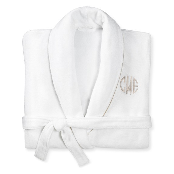 Chambers® Hydrocotton Robe with Piping, Taupe | Williams-Sonoma