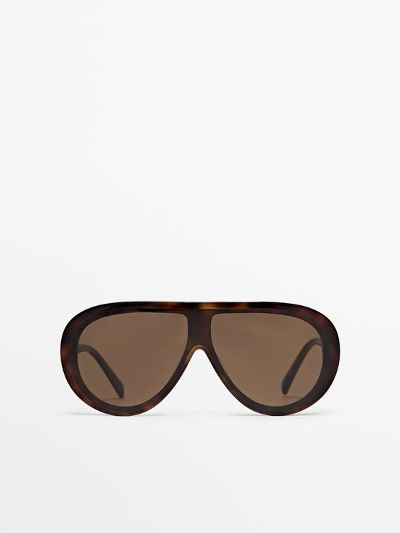 Tortoiseshell-effect aviator sunglasses | Zara US