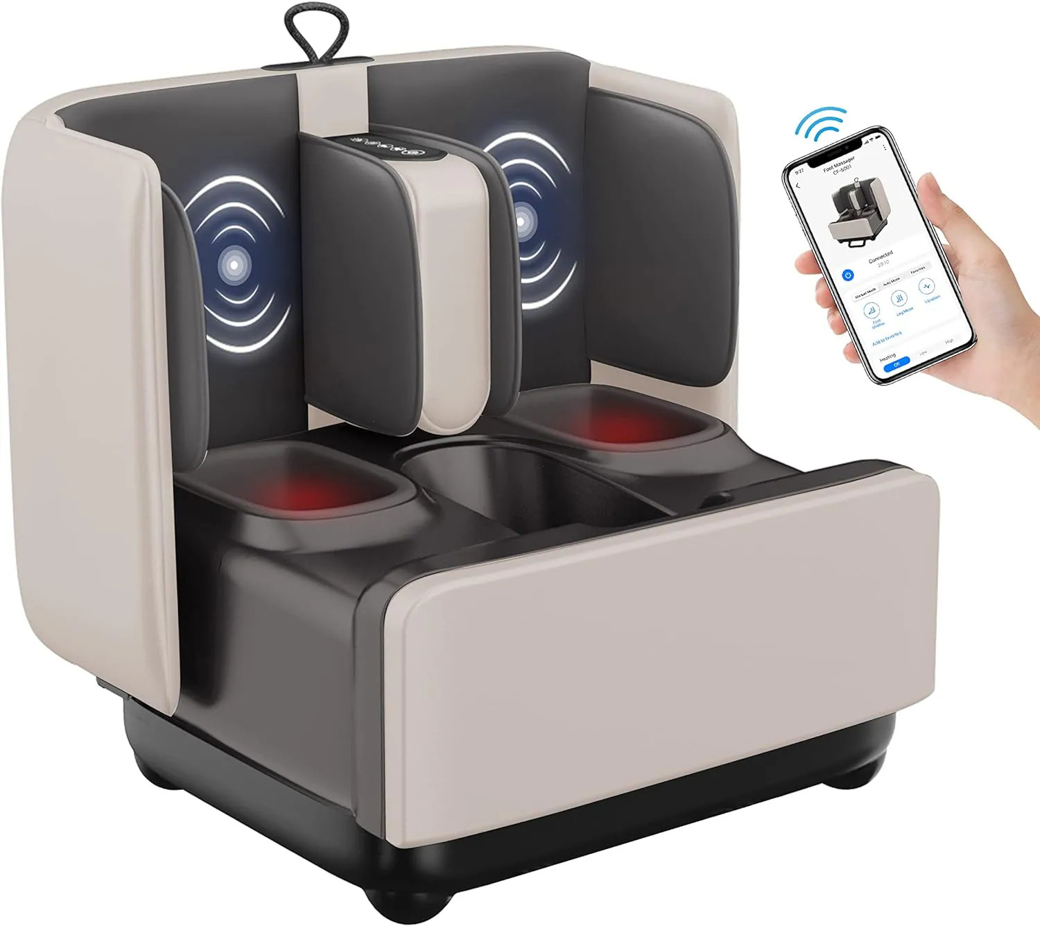 Comfier Shiatsu Deep Kneading Calf and Foot Massager with Heat – APP Control in White | CF-5001S-APP | Lowe's