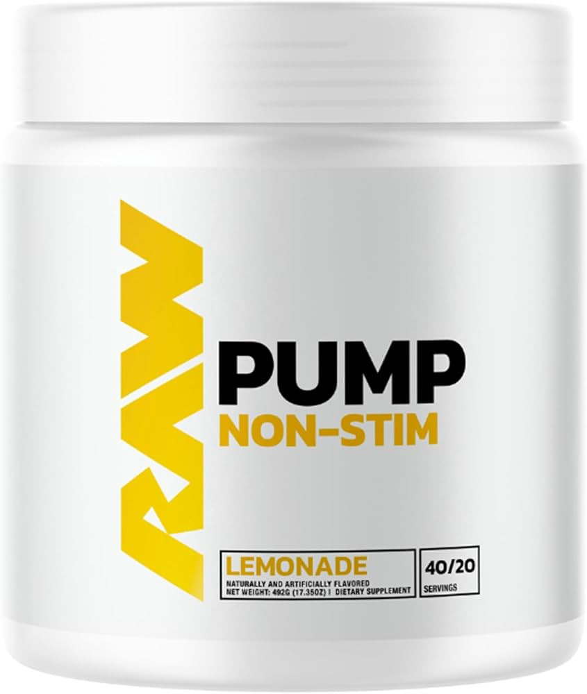 RAW Pump Stim Free Pre Workout | Non-Stimulant Pre Workout Supplement Powder Nitric Oxide Booster... | Amazon (US)