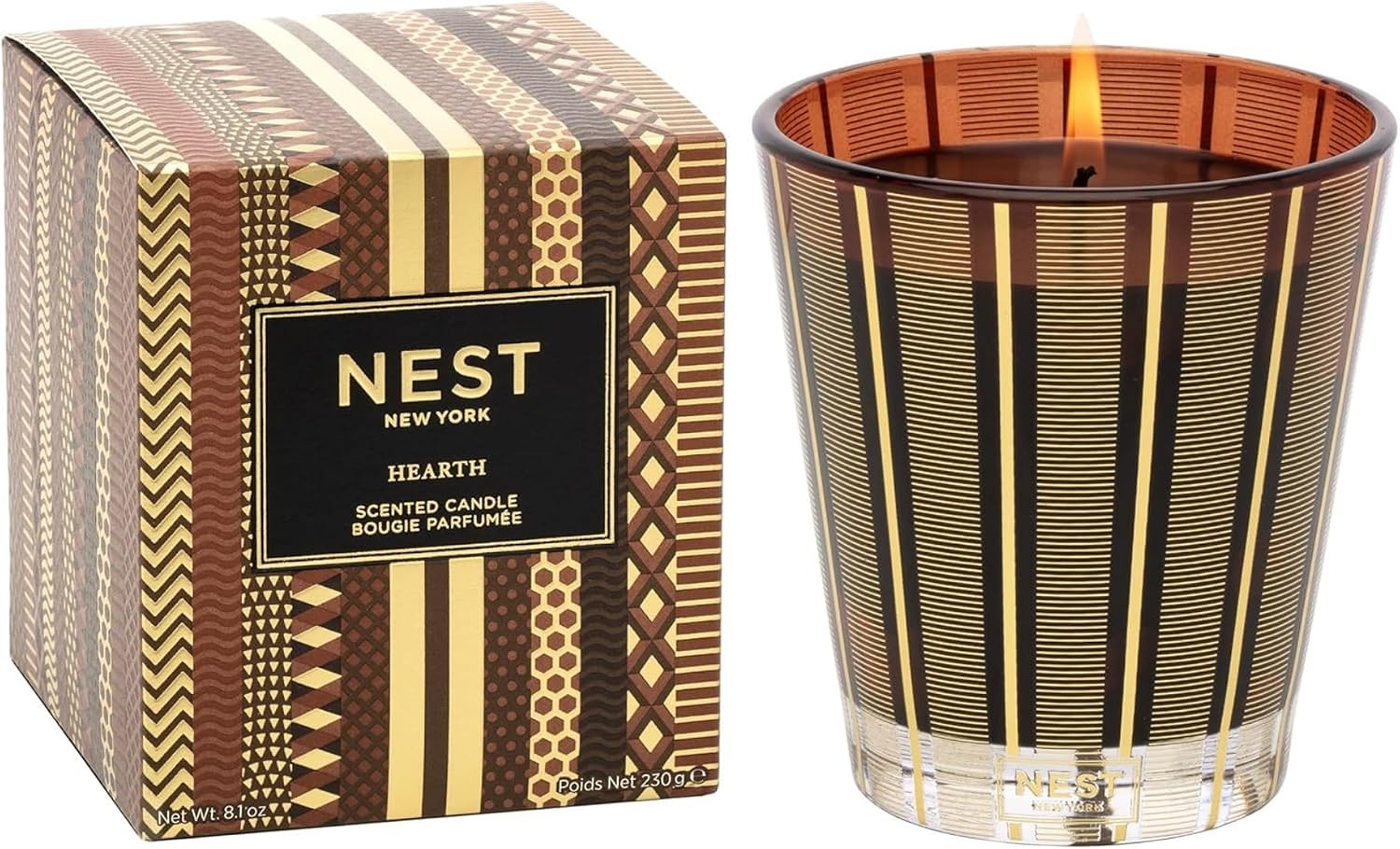 NEST New York Scented Classic Candle, Hearth - 8.1 oz - Up to 60-Hour Burn Time - Reusable Glass Vessel | Amazon (US)