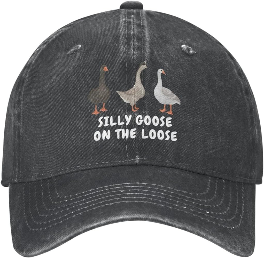 Funny Goose Hat Silly Goose On The Loose Hat Men Baseball Hats Funny Cap | Amazon (US)