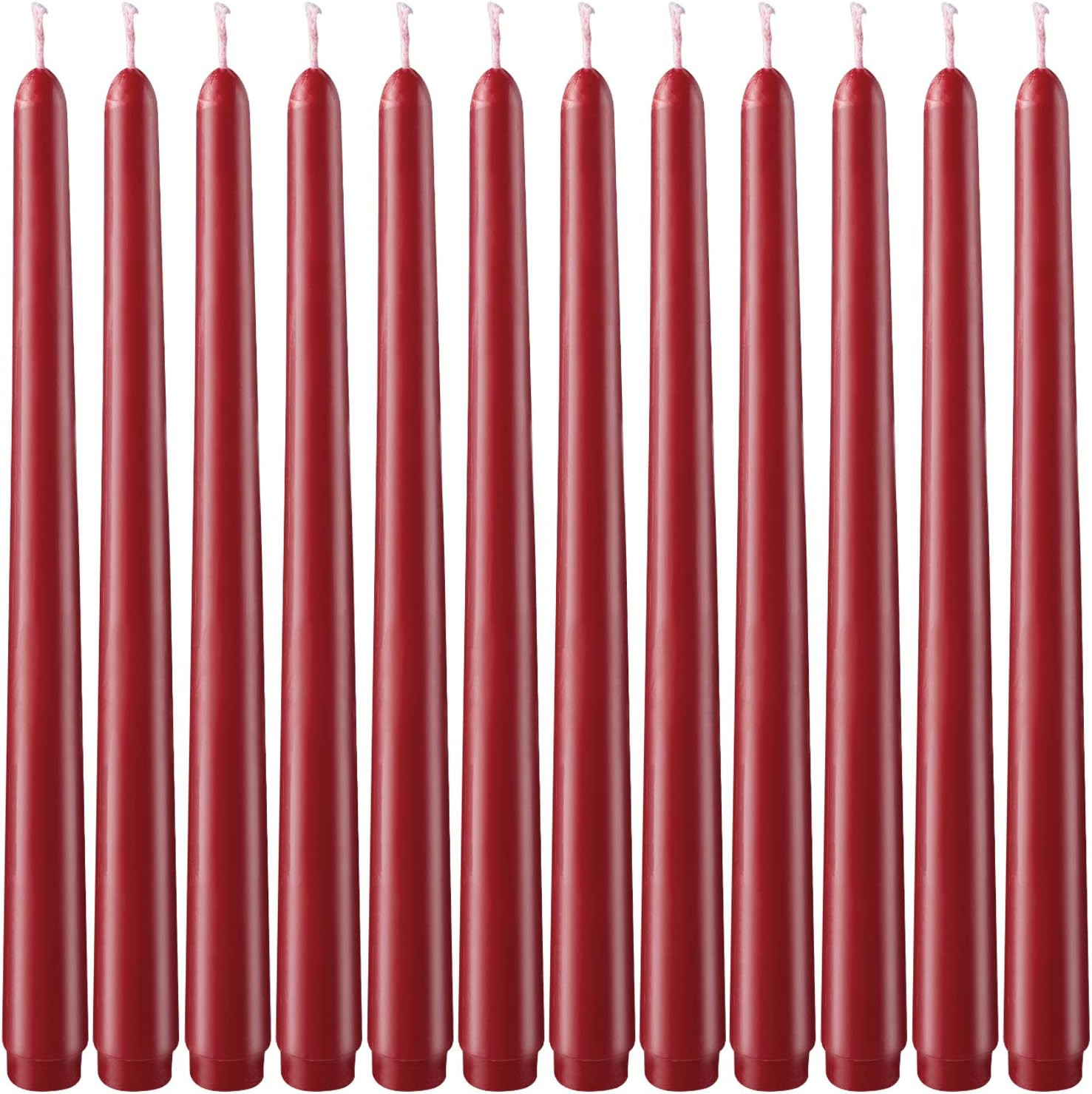 Arosky 10 Inch Unscented Taper Candles Wedding Dinner Candle Set of 12 (Red) | Amazon (US)