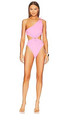 Agua Bendita Bloom One Piece in Ross Solid Pink from Revolve.com | Revolve Clothing (Global)