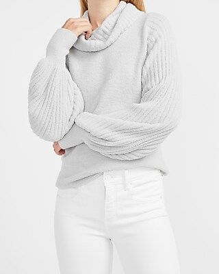 Ribbed Cowl Neck Sweater | Express