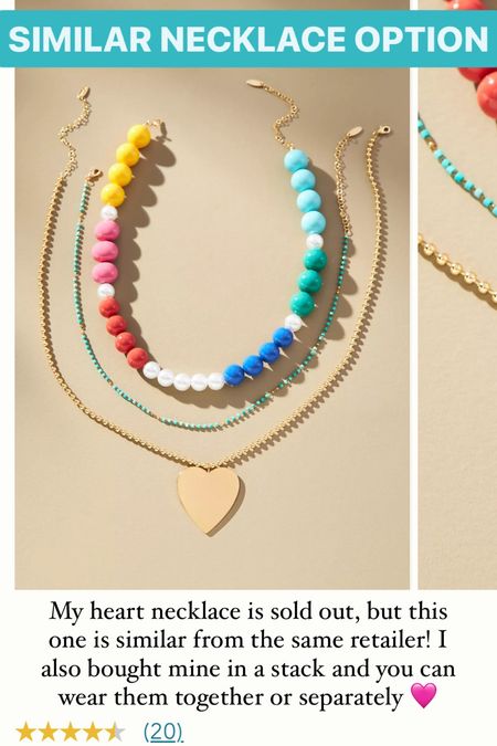 Heart necklace / beaded necklace stack / gold heart necklace 

#LTKStyleTip #LTKFindsUnder100