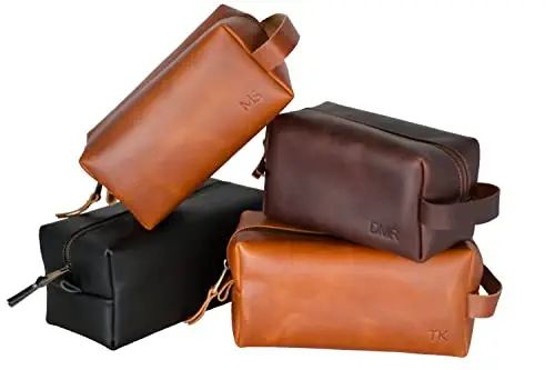 LUXE-RANGE Personalized Leather Toiletry Bag For Men, Leather Dopp Kit, Groomsmen Gifts, Men's To... | Amazon (US)