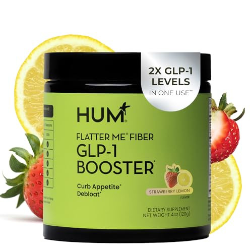 HUM Flatter Me Fiber Supplement for Women & Men, Prebiotics & Digestive Enzymes to Support Weight & Bloating, Digestive & Gut Health, Fiber Powder Drink Mix, Strawberry Lemon - 10 Servings | Amazon (US)