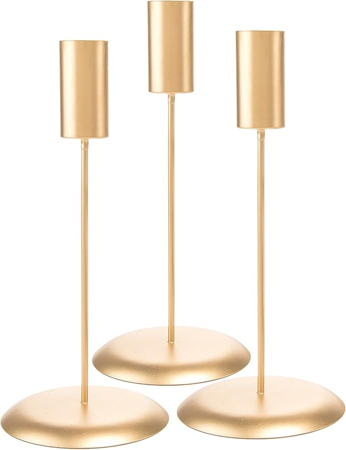 Darice DTFT30402 Candlestick Holders David Tutera, 3Piece, Gold Candlestick Holders | Amazon (US)