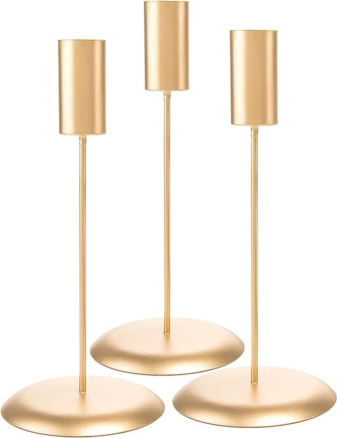 Darice DTFT30402 Candlestick Holders David Tutera, 3Piece, Gold Candlestick Holders | Amazon (US)