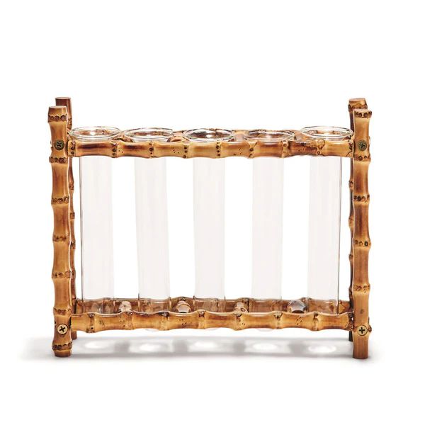 Glass Flutes with Bamboo Frame | The Avenue