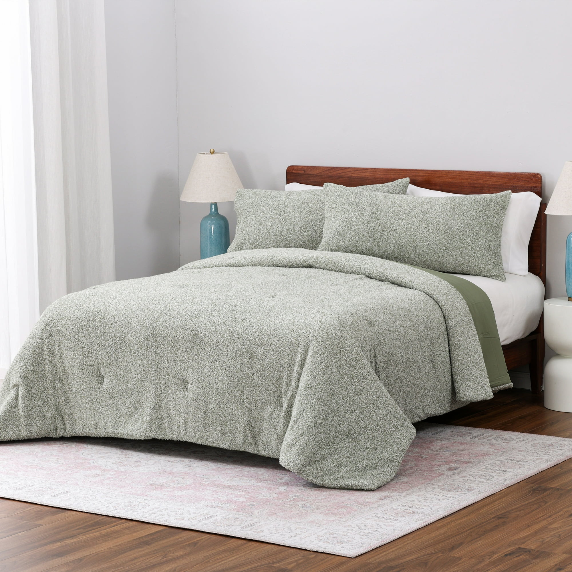 Better Homes & Gardens, Full/Queen, Comforter Set with Shams - Soft and Cozy, Green - Walmart.com | Walmart (US)
