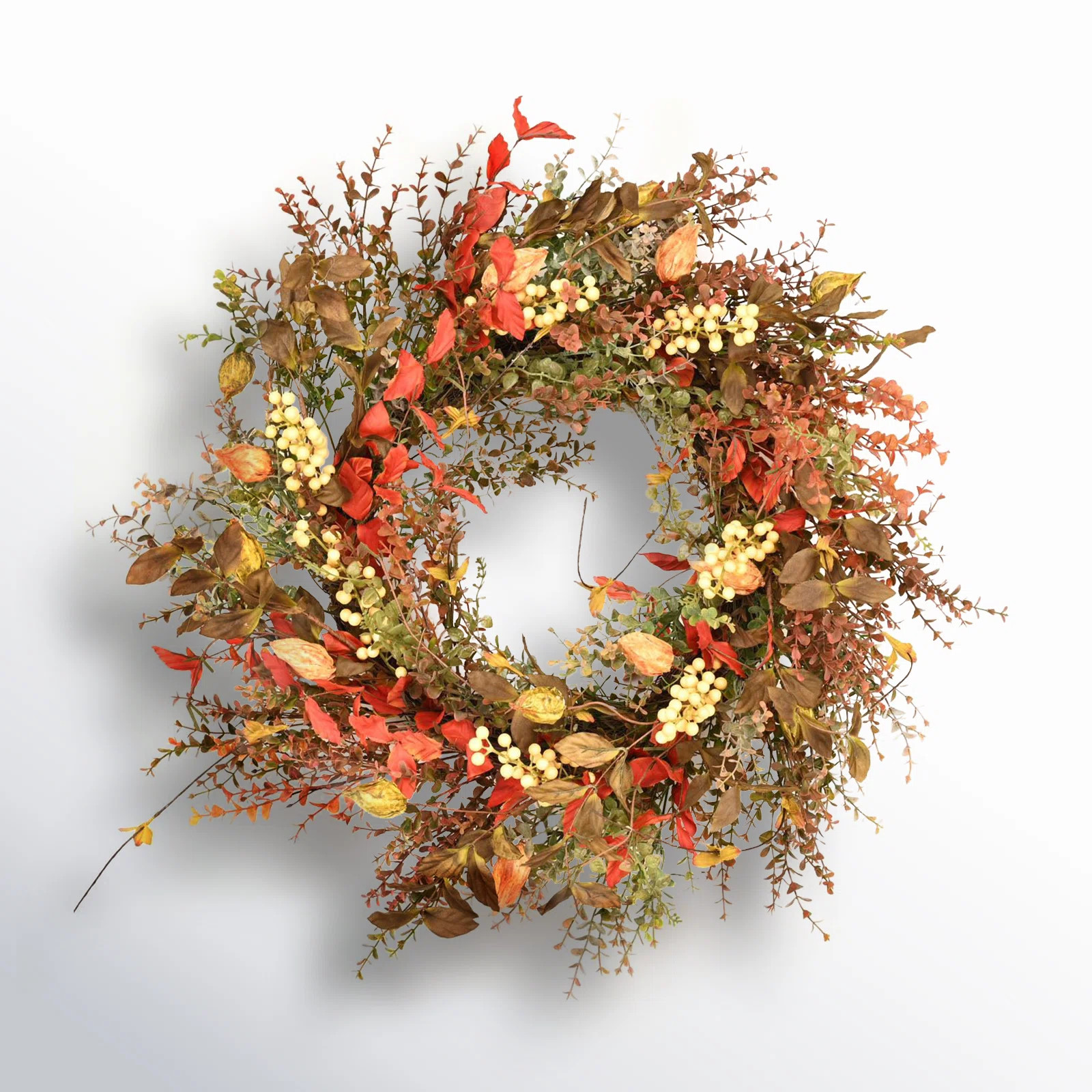 Autumn 24'' Faux Eucalyptus, Berry Wreath | Birch Lane