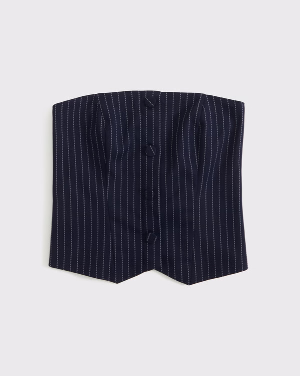 Women's Strapless Cropped Tailored Vest | Women's Tops | Abercrombie.com | Abercrombie & Fitch (US)