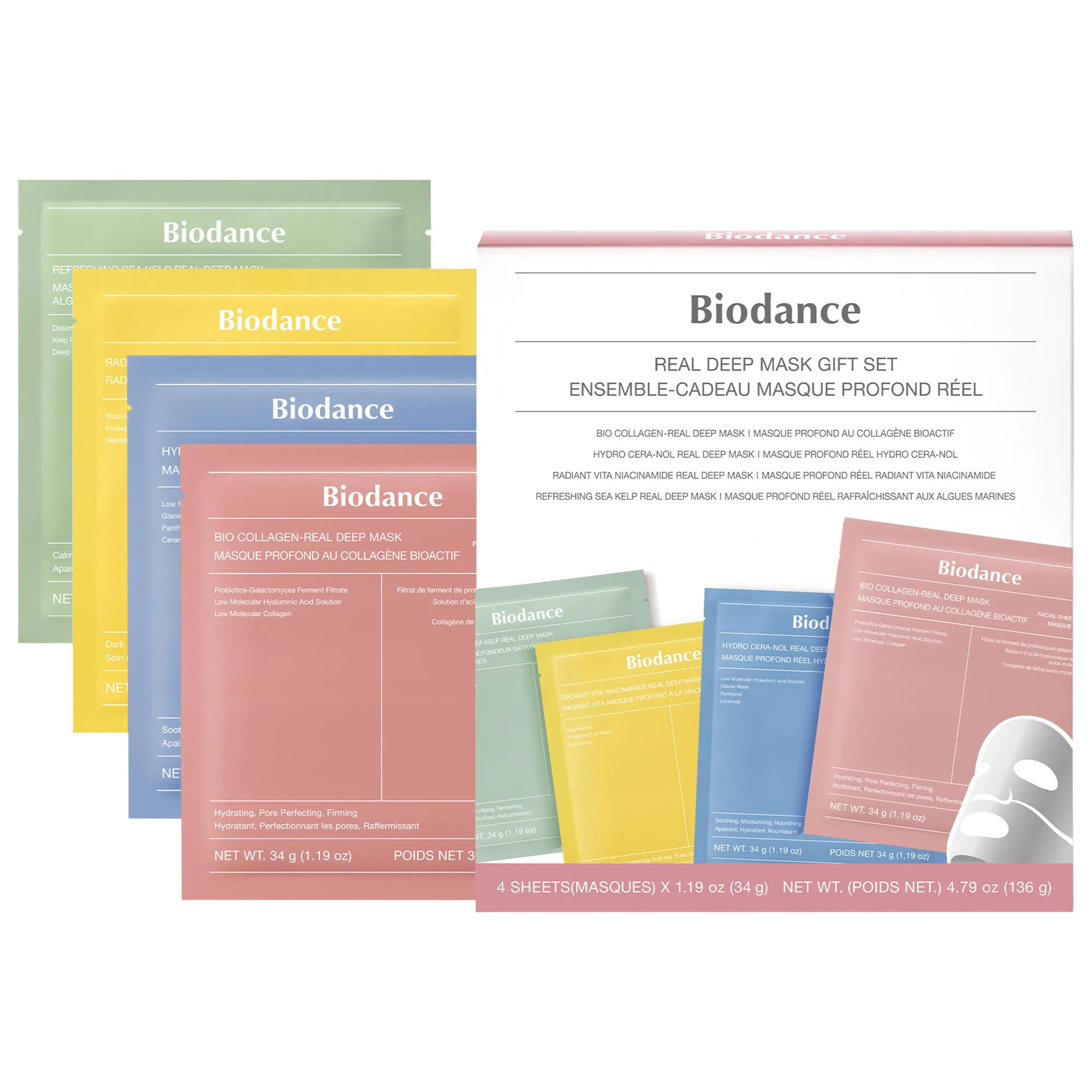 Biodance Real Deep Mask Gift Set - 4 Masks for Pore Care, Hydration, Calming and Dark Spot Treatment | Sephora (CA)