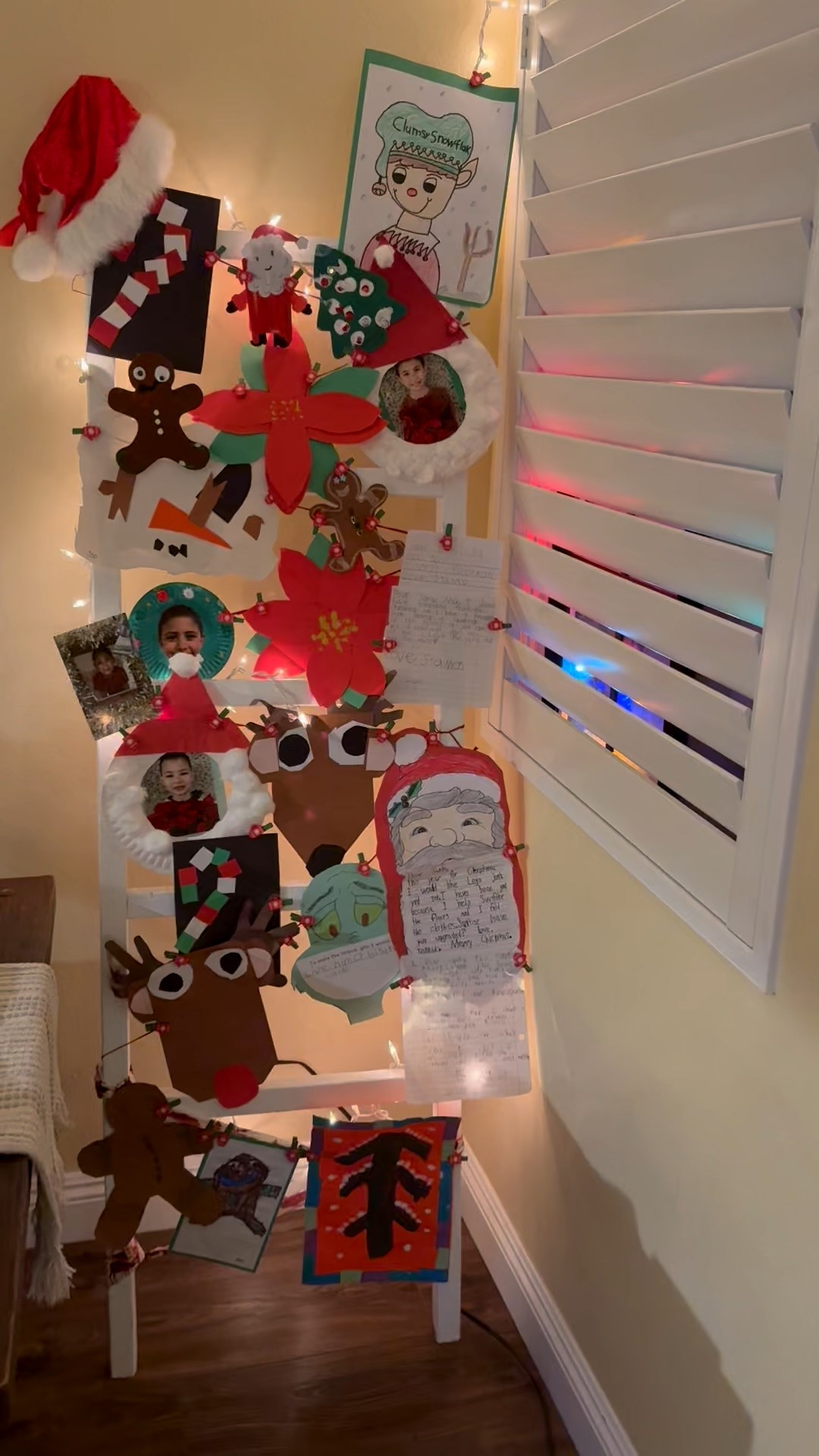 I love using our blanket ladder to display my boys holiday artwork from prior years. The self laminating sheets are amazing to preserve their cute artwork and Santa letters. The festive clothespins are a great way to hang them! 

#LTKHoliday #LTKFindsUnder50 #LTKHome