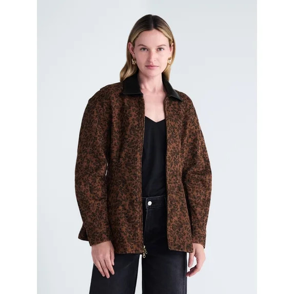 Scoop Women's and Women's Plus Peplum Denim Jacket, Sizes XS-4X | Walmart (US)