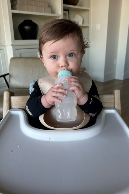  best cup for babies to learn how to use a straw. Had tried a few other methods and straw but this one takes the cake because you can squeeze out liquid and show them there’s something inside. Also couldn’t recommend our high chair enough. 
