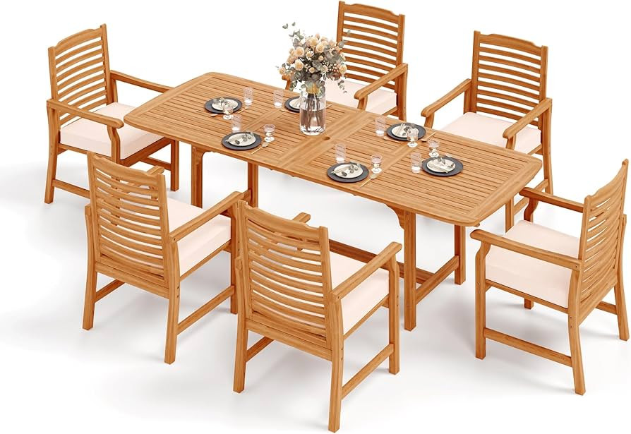 Sophia & William Patio Outdoor Table and Chairs Set, Patio Dining Sets for 6-8, 7 Pieces Patio Ta... | Amazon (US)