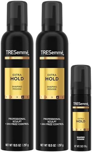 TRESemmé Shaping Mousse, Extra Hold 2-Pack + Travel-Size Bottle – Moisturizing Hair Mousse f... | Amazon (US)