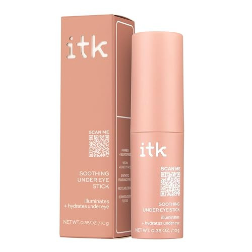 ITK Skincare Caffeine + Aloe Vera Under Eye Stick Face Moisturizer for Fine Line & Wrinkle Repair - Travel Size - Anti Aging Dark Circle Under Eye Balm Treatment Stick - Soothes Puffy Eyes & Redness | Amazon (US)