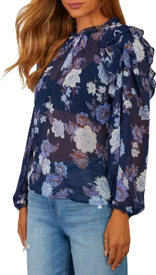 Midnight Sway Floral Ruffle Top | Nordstrom