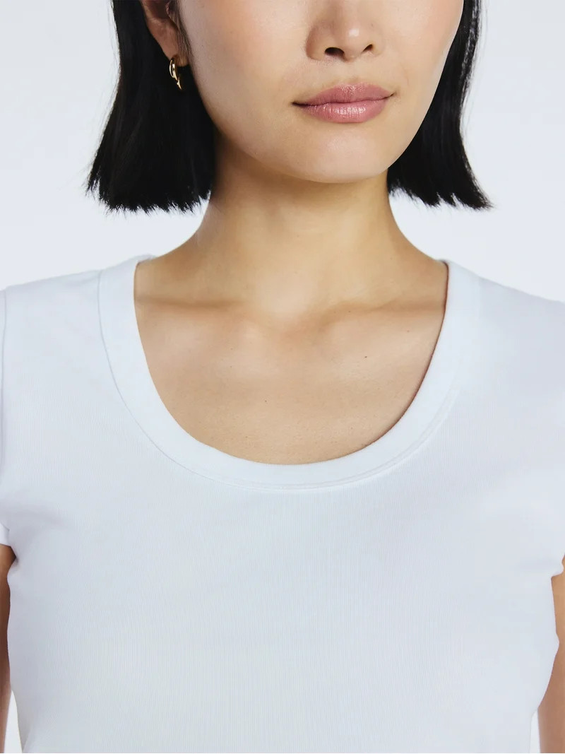 Free Assembly Women's Scoop Neck Tee with Short Sleeves, Sizes XS-XXL | Walmart (US)