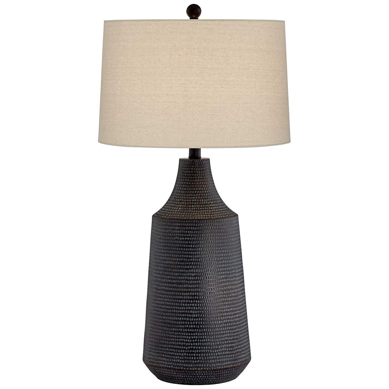 Rocco Black Hammered Jar Table Lamp | Lamps Plus