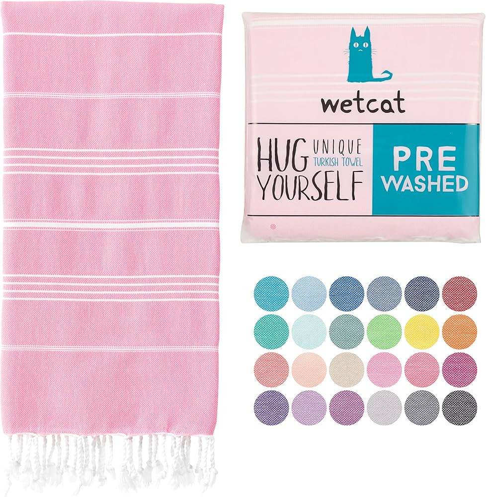 WETCAT Turkish Beach Towel Oversized 38x71 100% Cotton Sand Free Quick Dry Towel Extra Large Turk... | Amazon (US)