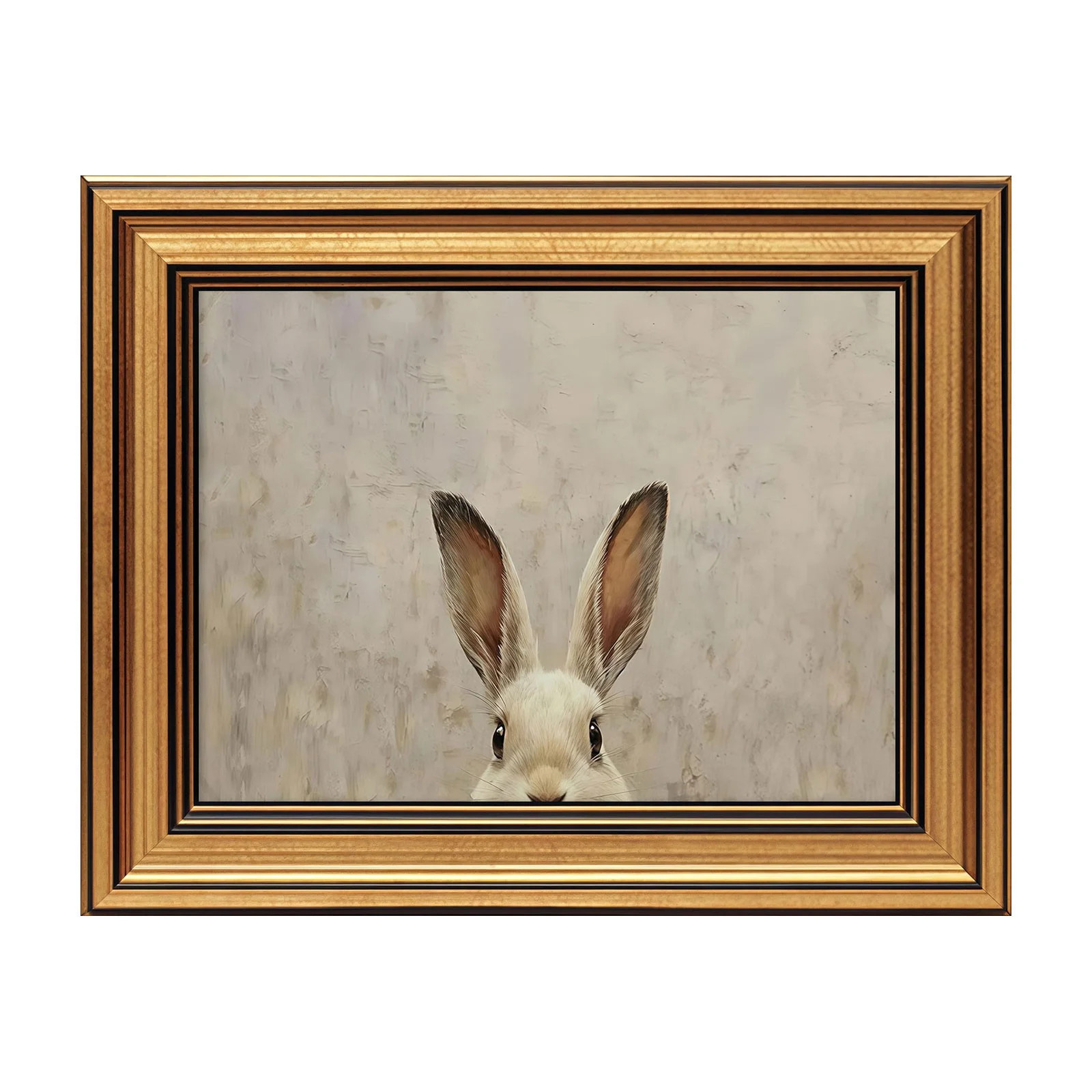 Gold Framed Wall Art Vintage Easter Bunny Canvas Art Easter Wall Decor Farmhouse Picture Neutral ... | Walmart (US)